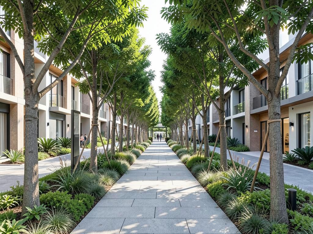 Tree planting and walkways